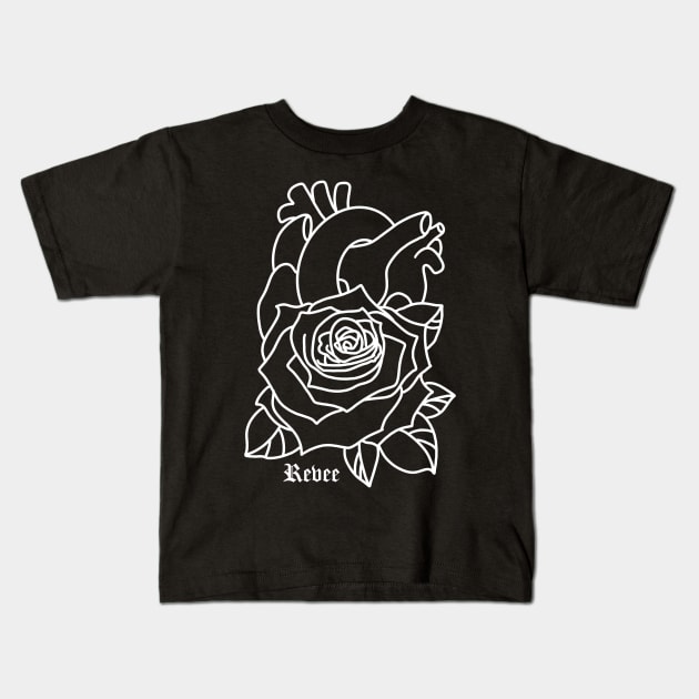 Rose Heart Kids T-Shirt by RevArt